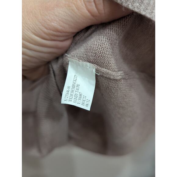 Pretty bejeweled crew neckline wool blend taupe sweater by Banana Republic, Med - Picture 5 of 11